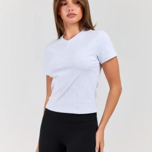 EE Baby V Neck Tee Grey Marle